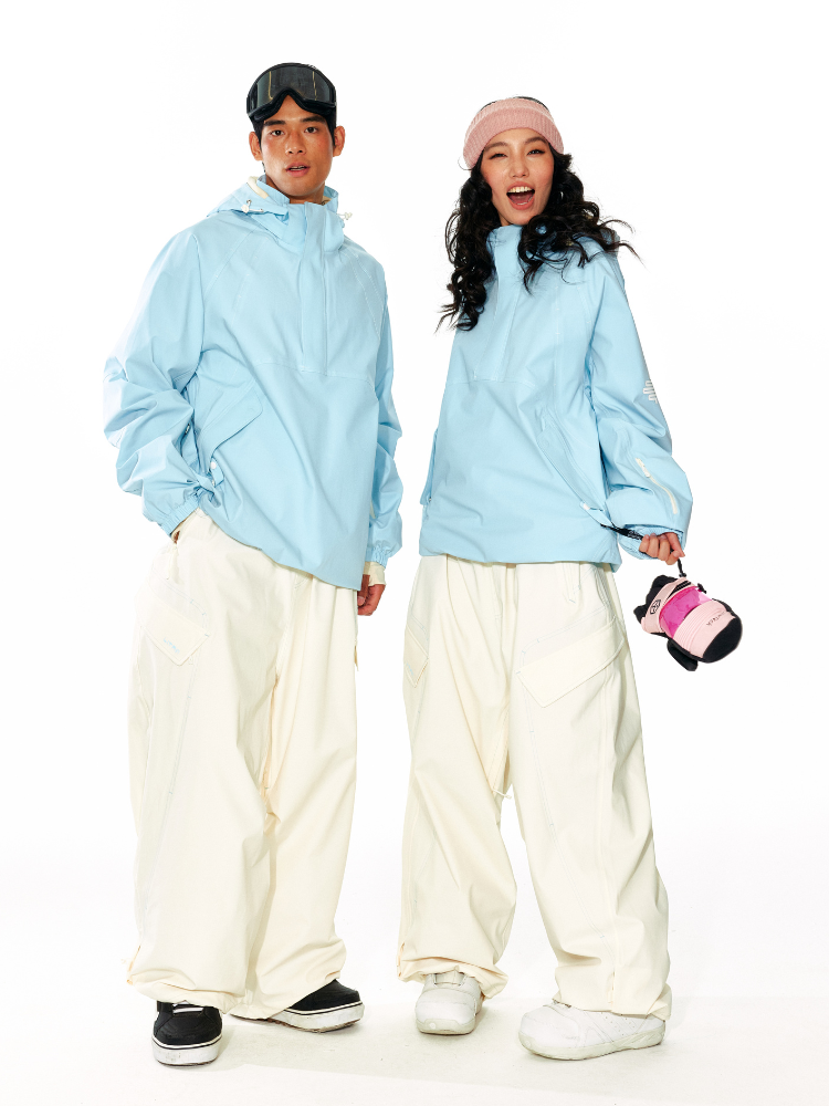 LITAN Sky Blue Soft Shell Pullover - Unisex - Snowears- Jackets