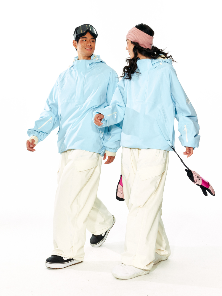 LITAN Sky Blue Soft Shell Pullover - Unisex - Snowears- Jackets