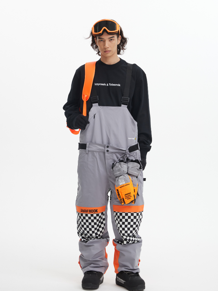 Tolasmik X Banana Hook Premium Grey Chess Bib Pants