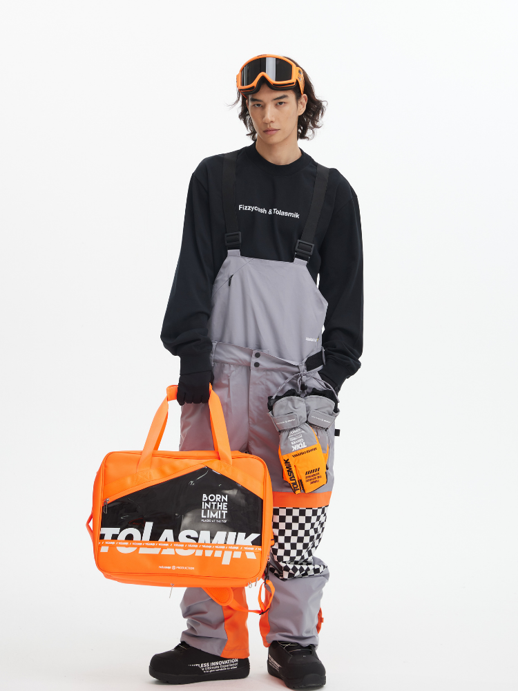 Tolasmik X Banana Hook Premium Grey Chess Bib Pants