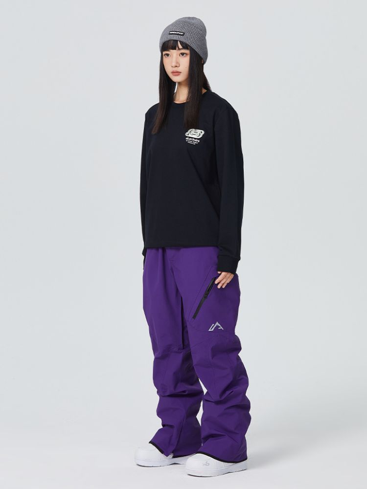 Searipe Diagonal Zipper Snow Pants - US Only - Snowears- snow pants