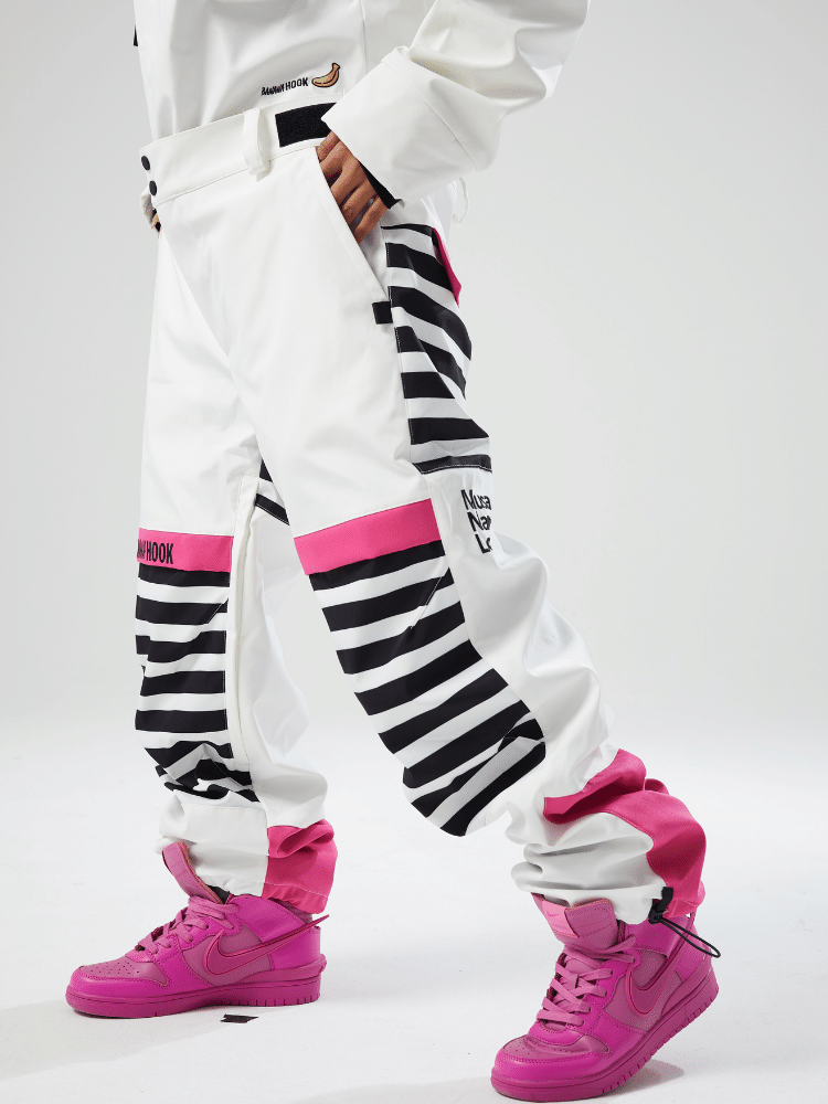 Tolasmik X Banana Hook Premium White Bib Pants - Unisex - Snowears- bibs