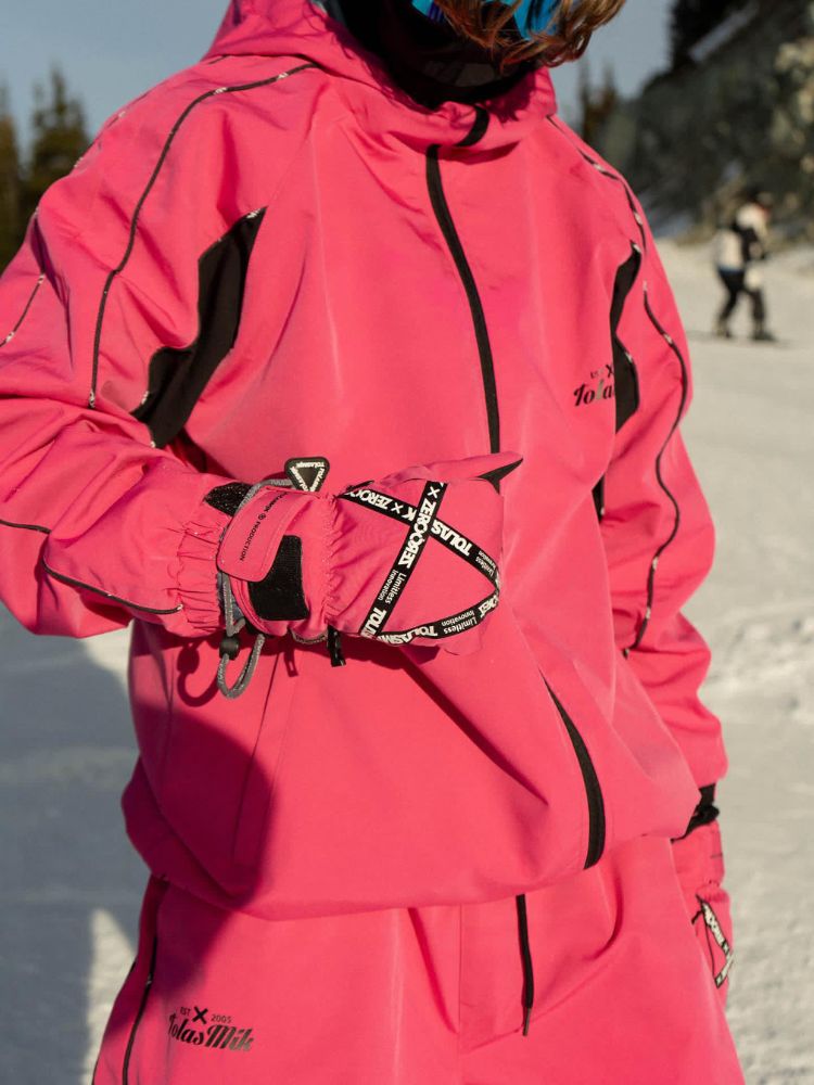 Tolasmik TK PRO+ Printed Stitching Pink Snow Jacket - Men's - Snowears- Snowboard Jackets