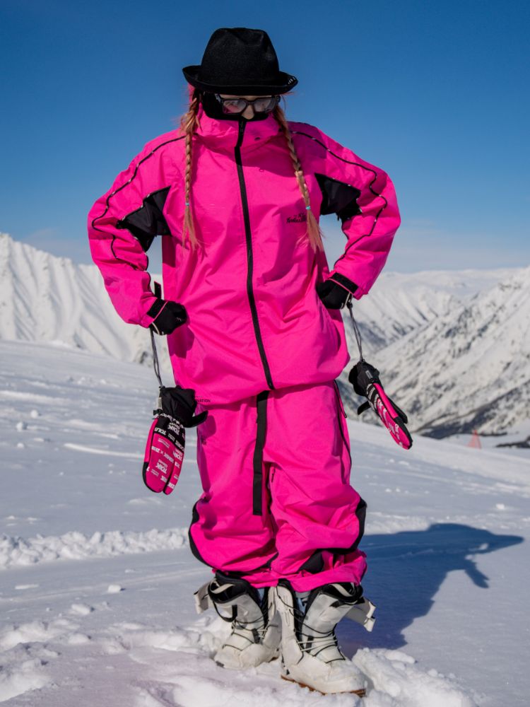 Tolasmik TK PRO+ Printed Stitching Pink Snow Jacket - Men's - Snowears- Snowboard Jackets